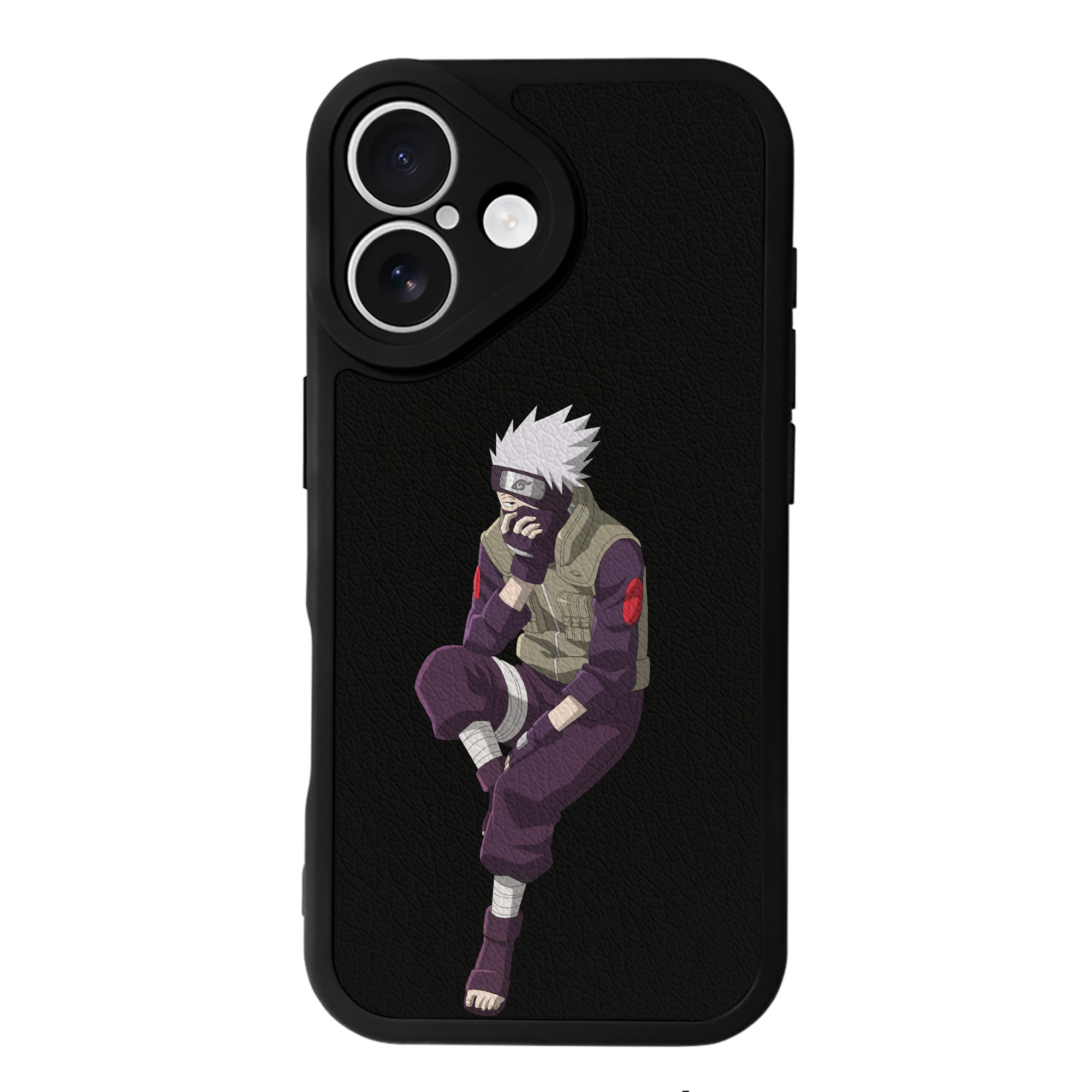 （画像用） NARUTO -ナルト- はたけ カカシ Hatake Kakashi 【iPhone 16シリーズ対応】シリコンスマホケース（レザー調） 材質：シリコン